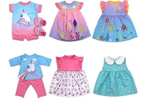 OTMOON Ropa para muñecas de 33 cm, 35 cm, 36 cm, 6 paquetes (no incluye muñecas)