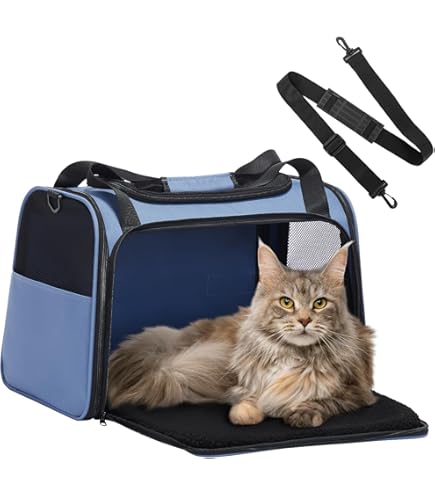 PETSFIT Hondenreisdrager voor kleine honden met uitschuifbare fleece huisdiermat, puppyhondendrager met veiligheidslijn voor huisdieren tot 25 lbs (50 x 33 x 33 cm, kaki