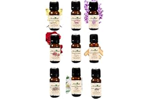Arvedikas Lot de 9 huiles parfumées de qualité supérieure pour la fabrication de bougies | Huile parfumée de soja – 10 ml chacune (vanille française, fleur de lotus, lavande française, etc.)