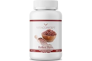 ‎VITACONCEPT PRAXIS FÜR ANTI-AGING-MEDIZIN Vitaconcept | Fermentierter Roter Reis 600mg | 120 Kapseln | vegan | Roter Reis Extrakt 3:1 hochdosiert Red Rice mit Monacolin K | laborgeprüft | Monascus purpureus