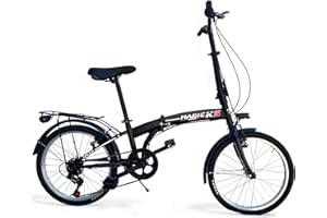 MADICKS Bicicletta Pieghevole 20" Folding Nera · City Bike Unisex con Cambio 6 Velocità · Telaio Robusto · Design Made in Italy · Comoda e Pratica per Uso Urbano