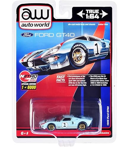 AW AUTO WORLD 1966 Ford GT40#2 Black Limited Edition to 3600