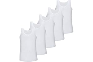 LOREZA ® 5er Pack Mädchen Unterhemd 100% Baumwolle Tank Top Kinder Unterwäsche Girl Shirt