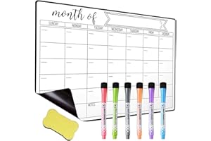 PEUTPY Lavagna Magnetica Settimanale tavola, Lavagnetta Magnetica da Frigo con pennarelli lavagna e spugna, Agenda settimanale magnetica cancellabile, lavagne per liste di cose da fare