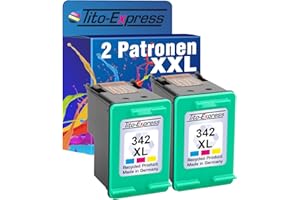 Tito-Express 2 Patronen für HP 342 XL Color Photosmart C3110 C4100 C4175 C4180 C4190