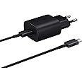 Samsung Ep-Ta800X Caricabatterie Super Fast Charging 25W Con Cavo Usb Type-C A Usb Type-C, Porta Usb Tipo C, Nero, 47.4 x 26