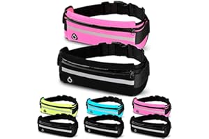 CREADY® 2x1 Marsupio Running Uomo e Donna | Porta Cellulare Corsa Impermeabile e Regolabile | Marsupio Sportivo con Grande Capacità | Accessori Running Perfetti per Tutte le Taglie (Rosa)