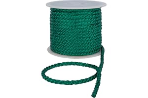 Discount Fabrics LTD Crepe Cord - 6mm Premium Cotton Rope, Strong Macrame DIY Craft Projects, Piping Cushions, Nylon Drawstring Cord, Durable & Multi-Purpose String (Dark Green,1m)