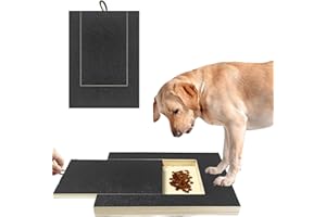 ZANTESR Dog Nail Scratchboard Black, for Pets Nail Care Wooden Dog Scratch Board for Nails with Built-in Snack Box, Scratch Board for Dogs Nails Alternative to Dog Nail Clippers & Grinders
