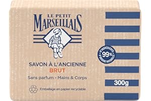 Le Petit Marseillais | Sapone all'antico crudo senza profumo (pane da 300 g) – Sapone solido mani e corpo con 99% ingredienti di origine naturale – Confezione in carta riciclabile