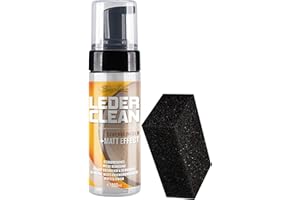 ‎SHINYCHIEFS ShinyChiefs Leder Clean Set - Schaumreiniger für Ledersitze und Lenkräder - Lenkradpflege - Pflege und Reinigung für Glattleder - Lederreiniger für Autositze, Pumpspender 200ml, Auftragsschwamm