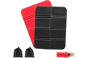 RISVOWO 2 Piezas Estera Plegable Portáti (Nero e Rojo), Cojín Plegable Al Aire Libre con Bolsa de Almacenamiento, Cojín de Asiento para Exteriores para Parque, Picnic, Acampa