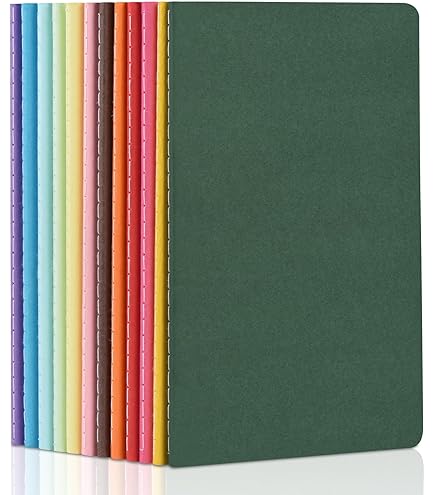 Feela 8 Carnet De Notes A5 Couverture Kraft, Carnet Ligné De 60 Pages Avec Dos Arc-en-ciel 16 Couleurs, Journal à Couverture Kraft Souple A5, Cahier Kraft Pour Etudiants Pour Notes Plans, 14x21cm