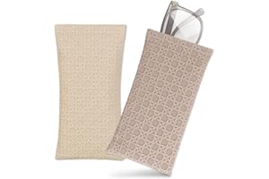 COLOFALLA 2pcs Fundas de Gafas Blanda Fundas Gafas de Sol Portátil Estuche de Gafas Cuero Suaves Fundas de Gafas para Mujer Hombre