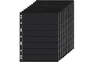 UNCLE PAUL 10 Feuilles de Pages d'album de Timbres-Poste, 8 Pochettes 7,7 x 1,18 Pouces, Pochettes d'insertion de Collection de Timbres pour classeur de Collection de Timbres IS010810