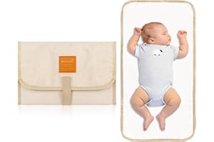 HAOHANEUP Baby Portable Changing Mat, Waterproof Travel Nappy Change Mats, Foldable Newborn Diaper Pad for Changing Pads Home,Outside (Beige)