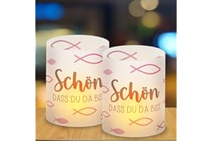 BOYATONG 12 Windlicht Fisch Tischdeko, Kommunion Taufe Konfirmation Firmung Jugendweihe Deko, Erstkommunion Deko Mädchen