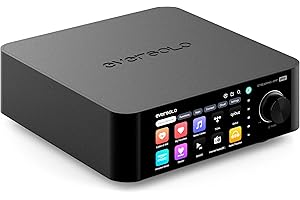 EVERSOLO Play All-in-One Music Streamer with Amplifier | 5.5 Inch Touch Screen, Supports Multi Room & Room Correction, Stream Tidal, Qobuz, Amazon Music & More | Black (Standard Edition)