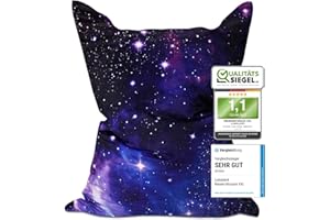 ‎LUMALAND Lumaland Riesen-Sitzsack XXL 140x180 cm Special Edition | Wasserfestes Indoor & Outdoor Liegekissen mit über 3 Mio. anpassungsfähigen EPS-Perlen | Bean Bag mit waschbarem Bezug [Galaxy]