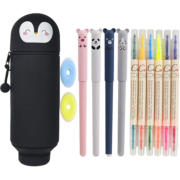 OOTSR Silikon Federmäppchen Koala - 2-in-1 Mit Lineal & Teleskopfuß