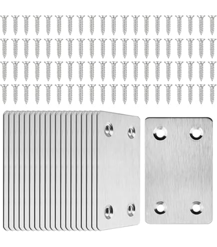 ZYAMY 6PCS U-Shaped Strut Connector Brackets - 18x22mm Stainless Steel Right Angle Clips