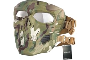 WISEONUS Maschera Softair Tattico Maschera Protettiva Skull Messenger Maschera per Halloween Caccia Paintball CS Wargame