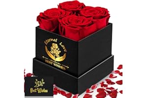 RDDAIPE Rosenbox mit Karte, Ewige Rose,Infinity Rosen,Eternal Rose,Haltbare Konservierte Rose,Rosen Geschenke für Frauen,Mamma, Freundin, Ehefrau, Oma, Geburtstag, Valentinstag, Muttertag, Jahrestag