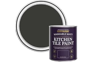 Rust-Oleum Black Water-Resistant Kitchen Tile Paint in Matt Finish - Dark Magic 750ml