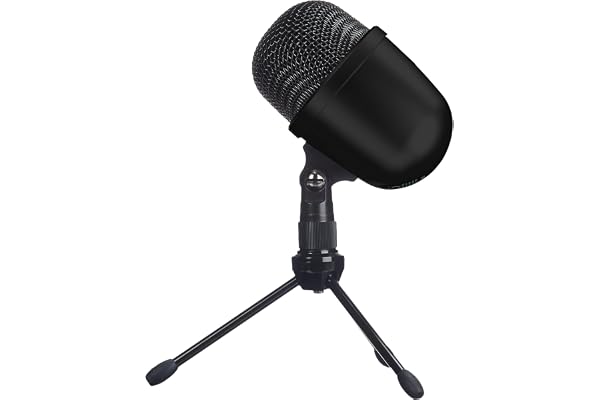Amazon Basics USB Mini microphone de bureau à condensateur, Noir