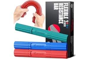 FitBeast Barra de terapia flexible, barra de terapia de codo de tenista, ideal para aliviar el dolor de tendinitis y mejorar la fuerza de agarre, barra de resistencia de fitness para codo de golfista