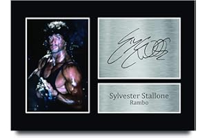 HWC Trading A4 Sylvester Stallone Rambo John Presents Printed Signed Autograph Picture for Movie Memorabilia Fans - A4