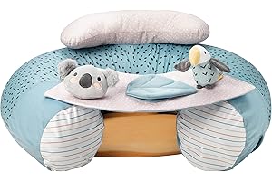 Nuby Seggiolino per Bambini, Animal Adventures Sit-Me-Up, Sedile Gonfiabile Sit & Play da Pavimento, Vassoio Rimovibile, Lavabile in Lavatrice, Adatto a Partire dai 6 Mesi