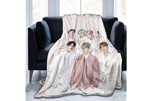 LOUJIN Jim-in J-Hope - Cama de felpa súper suave y ligera, adecuada para adultos B-T_S y niños, multicolor, 150 cm x 125 cm