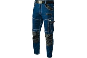 ART.MAS Arbetsbyxor, herr, COLEMANN jeans, stretch, arbetsjeans med knäfickor, 11 fickor och reflexelement – robusta arbetsby