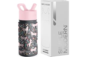 Simple Modern Kids Water Bottle with Straw | Insulated Stainless Steel Reusable Tumbler for Toddlers, Girls, Boys | Summit Collection | 415ml | Unicorn Fields
