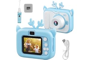 WAKERUG Kids Digital Camera - Children's Camera for 3-12 Year Old Girls Boys with 1080P HD 2.0 inch Screen, 32GB SD Card, Rechargeable Selfie Camera for Girls Boys Birthday Christmas New Year Gifts