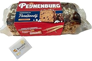Peijnenburg Ontbijtkoek parelkandij Holland Gewürzkuchen mit Kandis ungeschnitten 465g + Benefux. Erfrischungstuch
