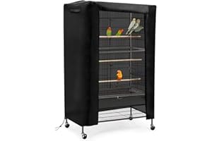 Schleuder Birdcage Cover, Cage Cover Shading and Breathable, 420D Oxford Cloth, Wear-Resistant and Durable, Universal Bird Cage Cover is Suitable for Large Bird Cage Protection at Night (82x55x98cm)