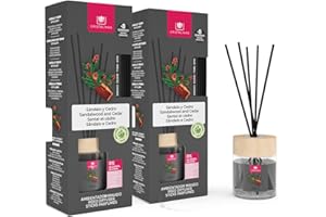 CRISTALINAS | Pack de 2 Ambientadores Hogar Mikado para Hogar | Aroma Sándalo y cedro | 100% Puro | Larga Duración 8 Semanas | 2x35ml | 0% Alcohol