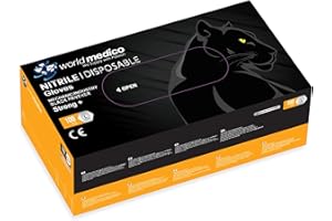 Behler Instruments - Guanti nitrile neri, robusti da 8 micron, taglia L, 100 pezzi - Guanti da Meccanico in Nitrile - Guanti Monouso Nitrile - Guanti in nitrile spessi, Resistenti, comodi e versatili