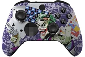 eXtremeRate Clown Cards Replacement Faceplate Cover for Xbox One Elite Controller Series 2 (Model 1797), Soft Touch Front Housing Shell Case & Accent Rings for Xbox Elite Series 2 Core Controller