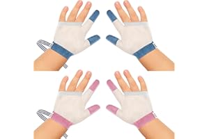 NEER 2 Paia Protezione Dita Smettila di Succhiare Pollice Bambino Kit per Smettere di Succhiare Pollice Neonato Guanti Smettila Succhiare Dita Protezione Antigraffio (da 15 Mesi a 1 Anno)