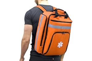 3DTengkit Mochila médica de Emergencia,Bolsa de Trauma de Primeros Auxilios con Reflectante,Bolsa de Mochila médica de Primeros Auxilios de Gran Capacidad(Naranja)