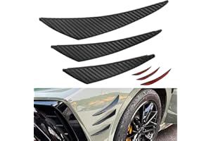 ‎DREAMIZER DREAMIZER Carbon Fiber Frontstoßstange Spoiler, 6PCS Universal Fins Lip Canards, Gummi Lip Splitter, Luftabweiser für Auto Styling Zubehör