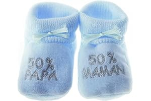 NOSBEBES® Chaussons Bebe, Bio, pour Noel - Chaussette Bebe Naissance, Chaussures Bebe, Cadeau Noel 0-3 Mois