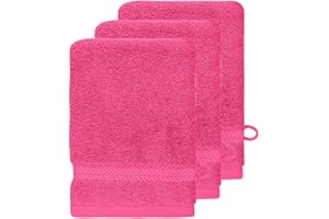 SENSEI LA MAISON DU COTON Sensei Maison - Lot de 3 Gants de Toilette 550 g/m² Luxury - 16x22 cm - Rose Indien