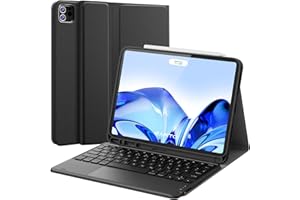 ‎EARTO Earto iPad Air 2024 Hülle mit Tastatur 11", iPad Air 5 Tastatur mit Touchpad, 2 BT Kanäles, Type C Aufladbar QWERTZ-Tastatur für iPad Pro 11 (4/3/2/1 Gen), Schwarz