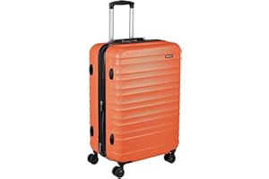 Amazon Basics Hardside Luggage ABS Hard-Shell Spinner/Suitcase with 4 Wheels, 68 cm, Burnt Orange