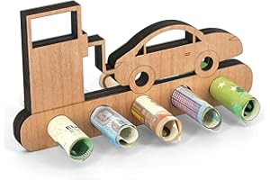Giftota - Originelle Geburtstag Geldgeschenk Holz - Geldgeschenk für Führerschein, Tankgutschein, neuen Auto - Tankstellen Geschenk - Geschenke aus Holz - Geschenke für Freunde, Familie