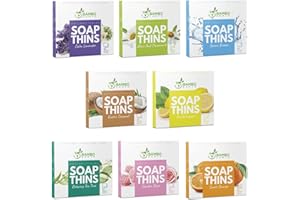 BAMBOEARTH 400 Sheets Antibacterial Paper Soap Strips For Hand Washing - 8 Pack Portable Disinfecting Pocket Travel Soap Thins Dissolvable & Disposable Camping Mini Size Dry SoapSheets For Hands (Variety 8x50)